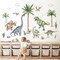 Large Dinosaur Wall Stickers Tropical Animal Dino Palm Tree Plants Wall Art Decals (164 * 83cm)